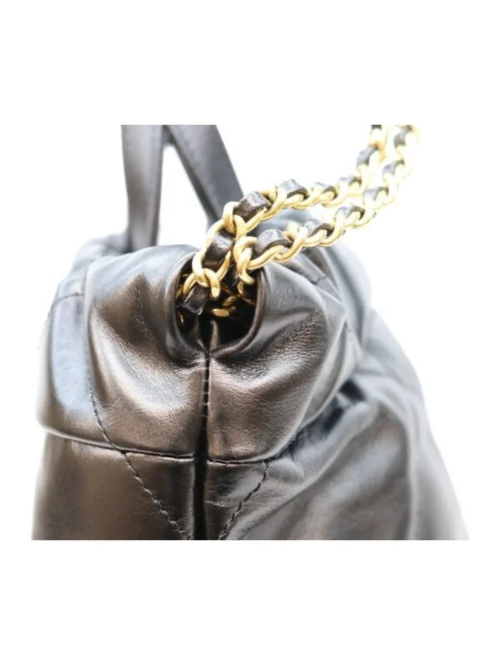 Chanel Black 22 Shiny Calf Small Backpack